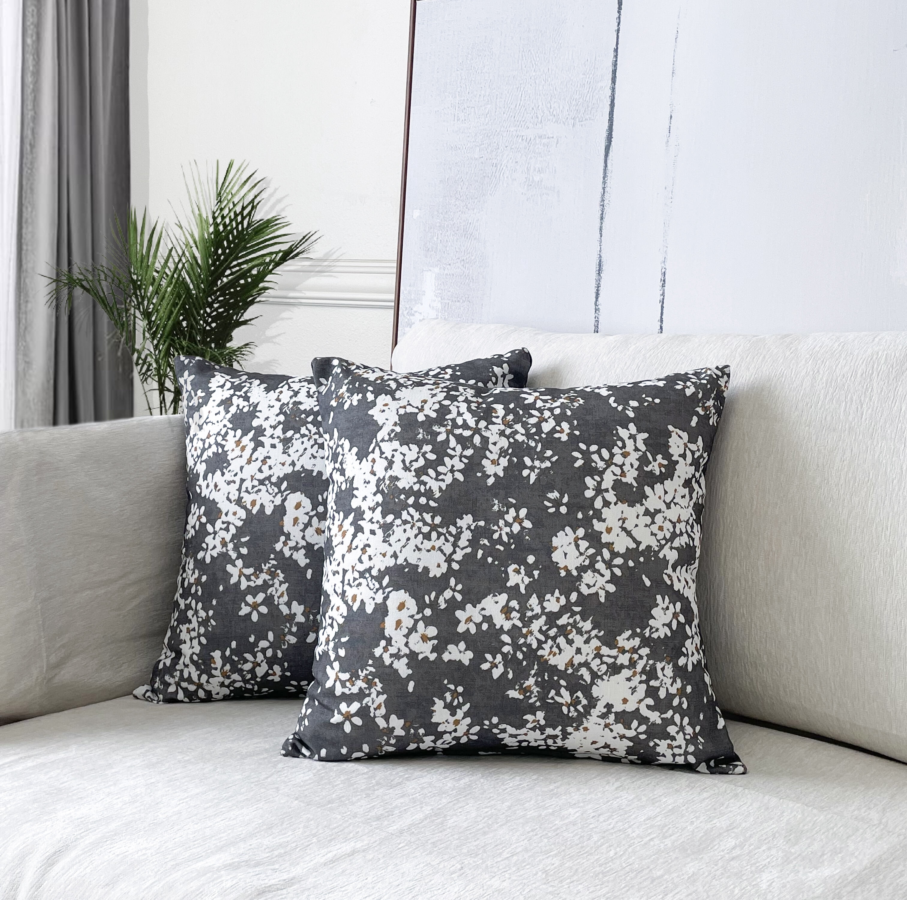 Aiking Set of 2 Printed 18 x 18 inch Decorative Throw Pillow Covers ...