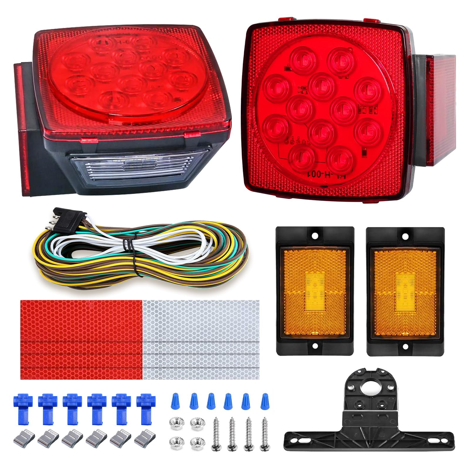 Aila 12V Submersible LED Trailer Light BSL1 Kit, Super Bright Brake ...