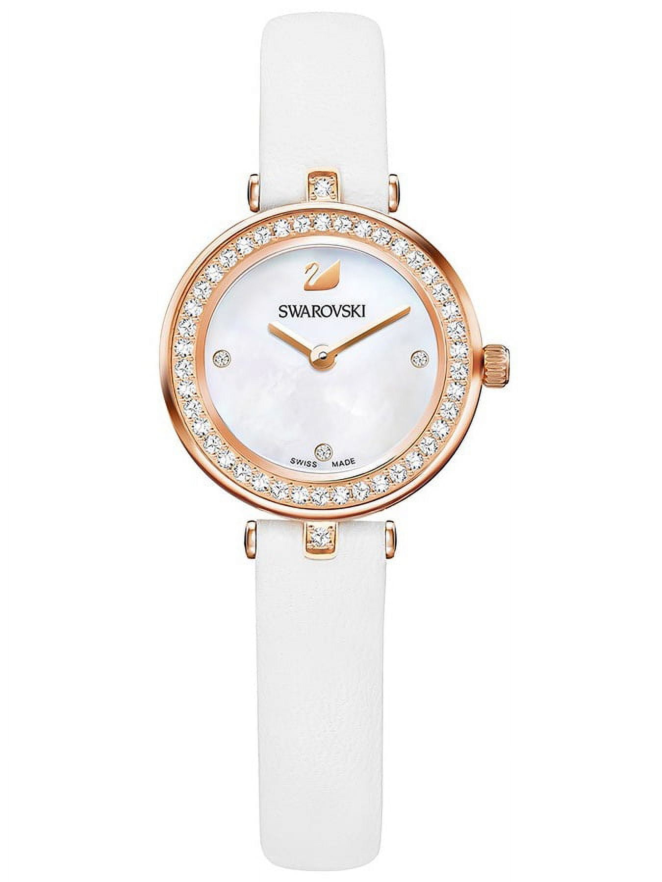 Aila Dressy Mini White Rose Gold Tone Leather Ladies Watch 5376651
