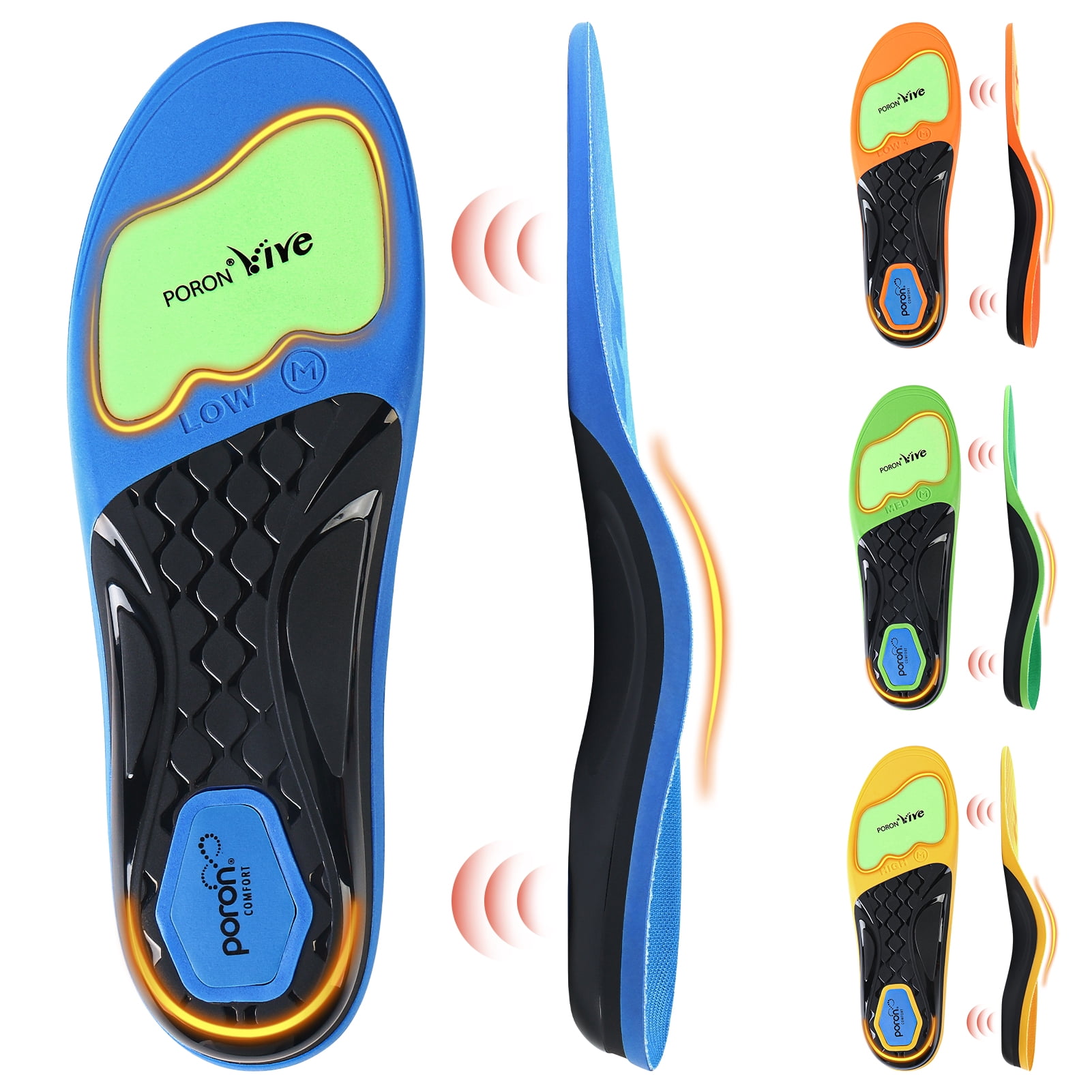 Ailaka Arch Support Insoles - 4 Heights (29-35mm) for Flat Feet, High ...