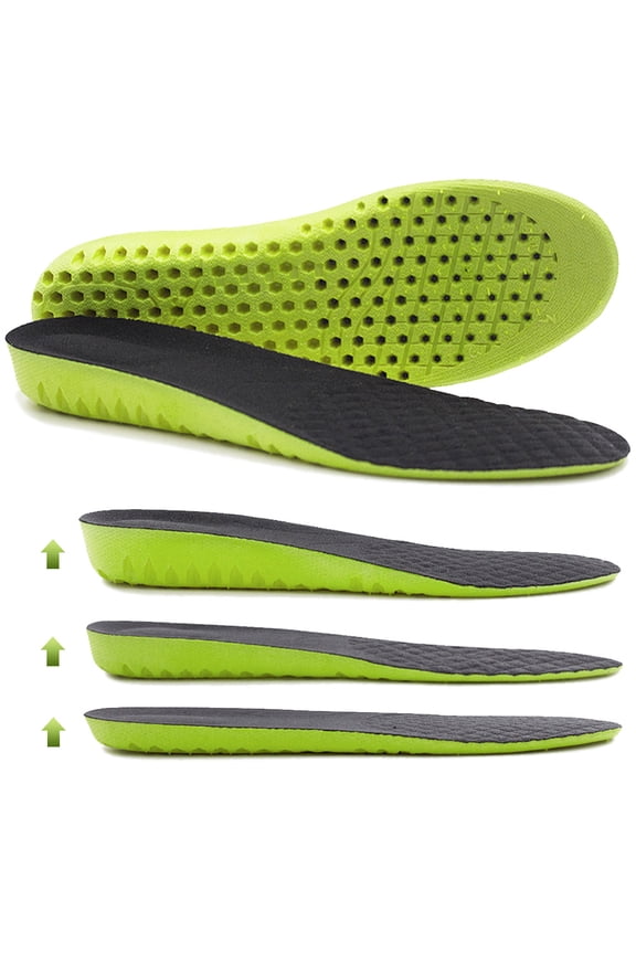 Elastic Shock Absorbing Height Increasing Sports Shoe Insoles, Soft Breathable Honeycomb Orthotic Replacement Inserts for Men & Women
