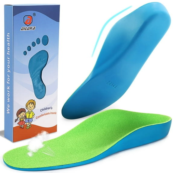 Ailaka Kids Orthotic Arch Support Insoles, PU Foam Cushioning Arch Support Shoe Insert for Overpronation Children Toddlers Flat feet, Plantar Fasciitis