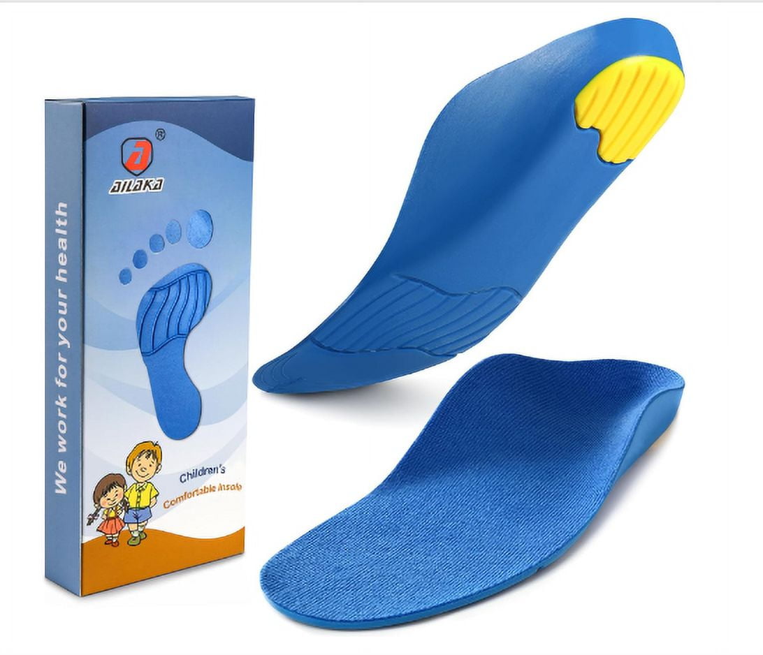 Ailaka Kids Orthotic Cushioning Arch Support Shoe Insoles, Children Pu