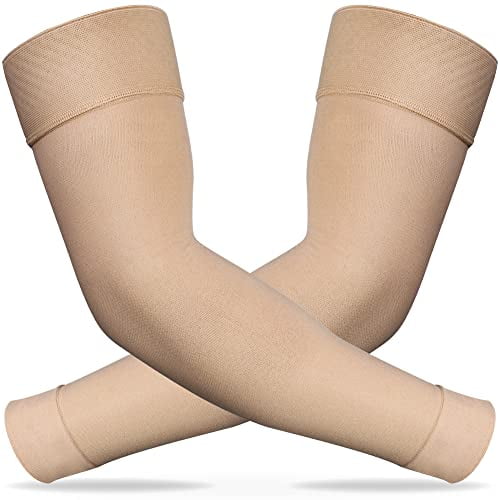 Ailaka Medical Compression Arm Sleeves for Men Women 2030 mmHg Lymphedema Compression Sleeves