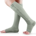 thumbnail image 1 of Ailaka Zipper Compression Socks, 15-20 mmHg Knee High Open Toe Compression Socks for Men Women, Grey,1 Pair, 1 of 8