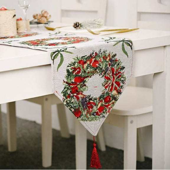 Ailao 13.8 x 70.9" Christmas Table Runner, Decorative Table Cloth Table Mats
