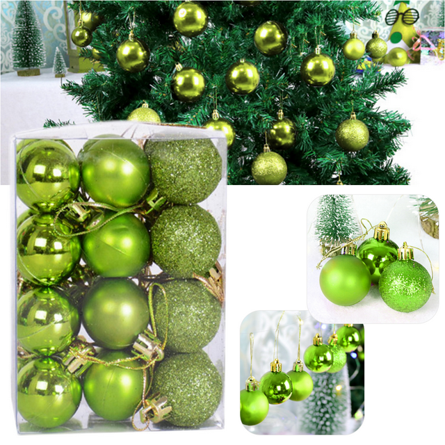 Ailao 24Pcs/Set Shatterproof Christmas Tree Ball 30mm Xmas Tree Holidy