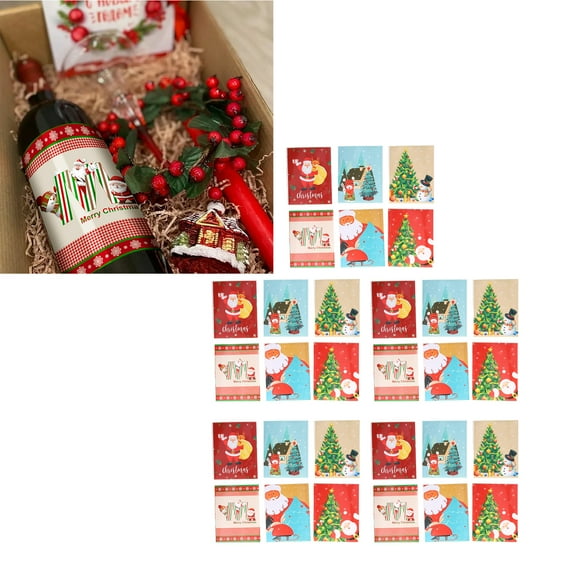 Ailao Christmas Bottle Sticker,5 Set inventive Christmas Stickers Labes Tags for Wine Bottles Gift Boxes 6 Styles,Christmas Stickers