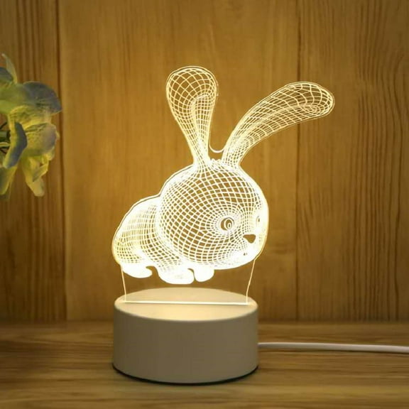 Ailao Decorative Table Lamp, Warm LED Bedside Lamp, Bunny Shape, Romantic Night Lamp, Nightstand Lamp for Bedroom Home Decor, Holiday Gift, Rabbit
