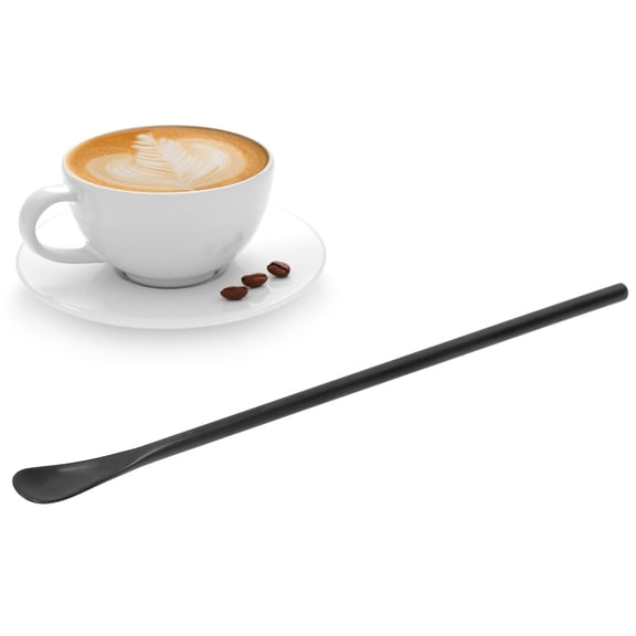 Ailao Long Handle Iced Tea Spoon, Coffee Spoon, Ice Cream Spoon, Stainless Steel Cocktail Stirring Spoons Mixing Spoon,Black