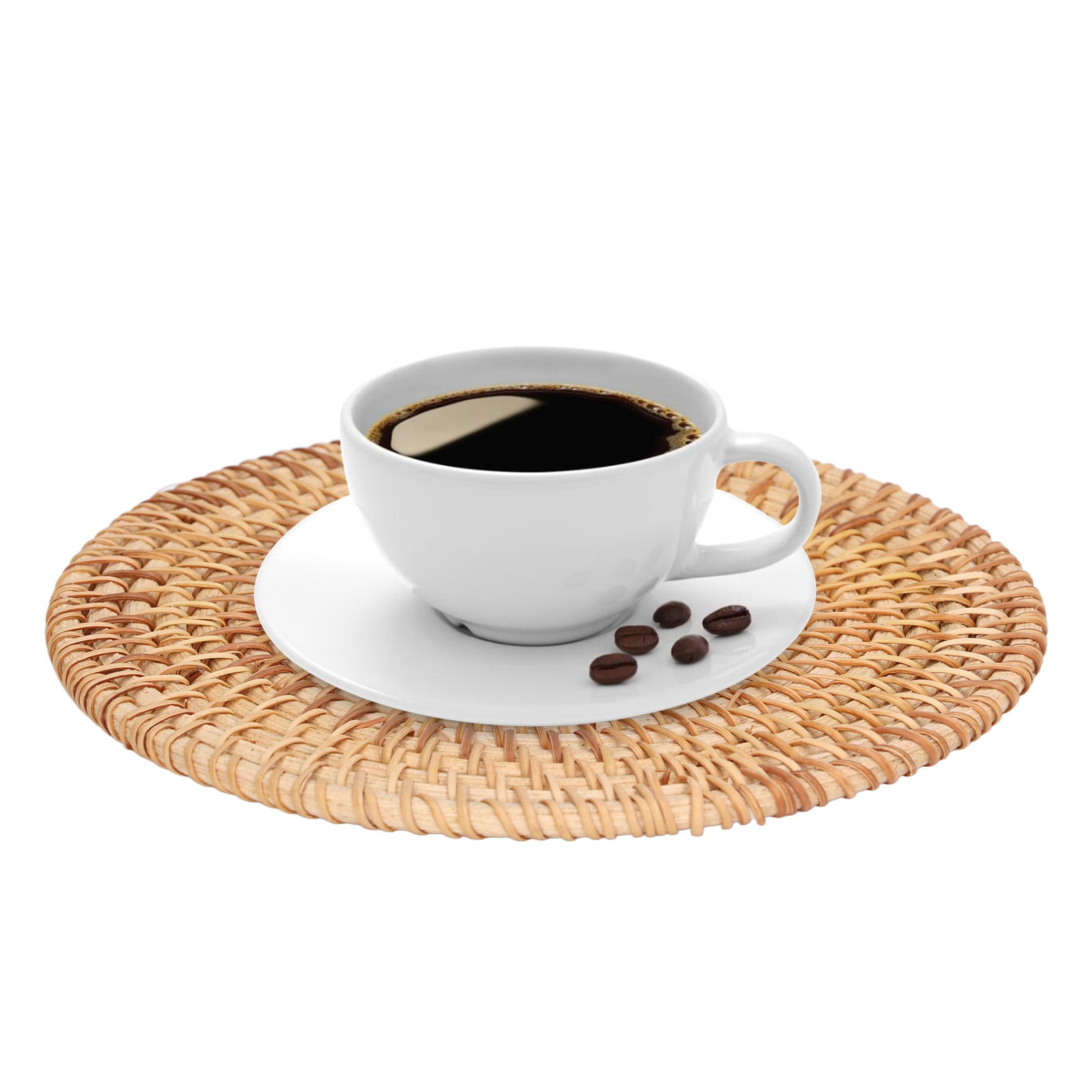 Ailao Placemat Woven Round Placemat Natural Rattan Braid Hot Insulation