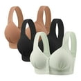 thumbnail image 1 of Ailaofu 3 Pack Bras for Older Women Seniors Front Closure Bralettes Plus Size T Shirt Bra Senior Comfort Everyday Bras Top, 1 of 6