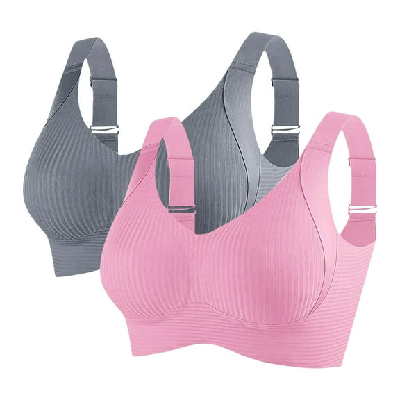 Ailaofu 3 Pack Seamless Wirefree Sports Bra for Women Adjustable Comfortable Supportive Push Up Full Coverage V Neck Yoga Bras