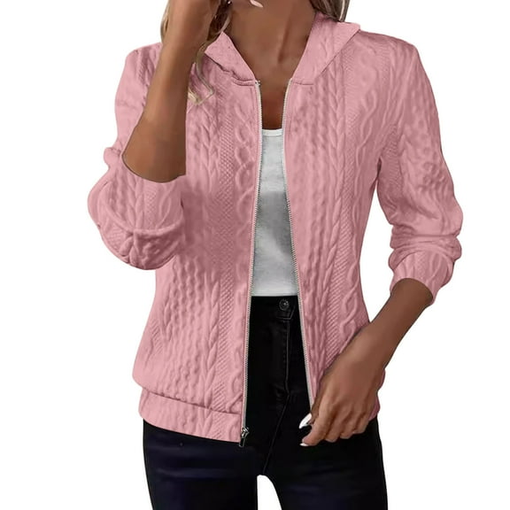 Ailaofu Blazer Jacket for Women Zip Up Bomber Jackets 2025 Fall Fashion Cardigan Sweaters Stand Collar Outerwear Textured Casual Coat