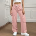 thumbnail image 1 of Ailaofu Cargo Sweatpants for Women Baggy Wide Leg Sweatpants with Pockets Palazzo Lounge Pants Winter Athletic Pants, 1 of 7