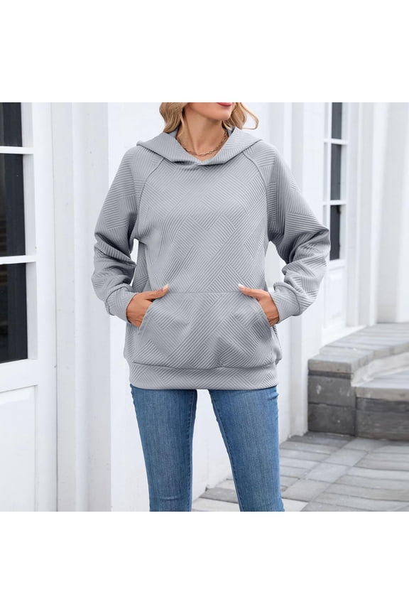 Casual Womens Hoodies with Pocket Long Sleeve Cozy Pullover Tops Stylish Sweatshirt Fall Fashion