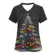 thumbnail image 1 of Ailaofu Christmas Scrubs for Women Tops Plus Size Stretch Short Sleeve Nursing Scrub Shirts Cute Printed Holiday Uniform, 1 of 5