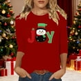 thumbnail image 1 of Ailaofu Christmas Shirts for Women 2025 3/4 Sleeve Snowman Graphic T-Shirts Casual Crewneck Xmas Tunic Tops Holiday Shirts, 1 of 4