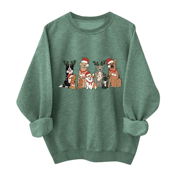 Ailaofu Christmas Sweatshirts for Women Crewneck Long Sleeve Shirt Xmas Holiday Party Pullover Sweater Tops Fall Outfits