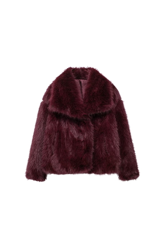 Cozy Faux Fur Collared Bolero Shrug Jacket Coat