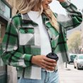 thumbnail image 1 of Ailaofu Flannels for Women Cropped Shacket Jacket Fashion Plaid Button Down Shirt 2025 Fall Coat Tops, 1 of 5