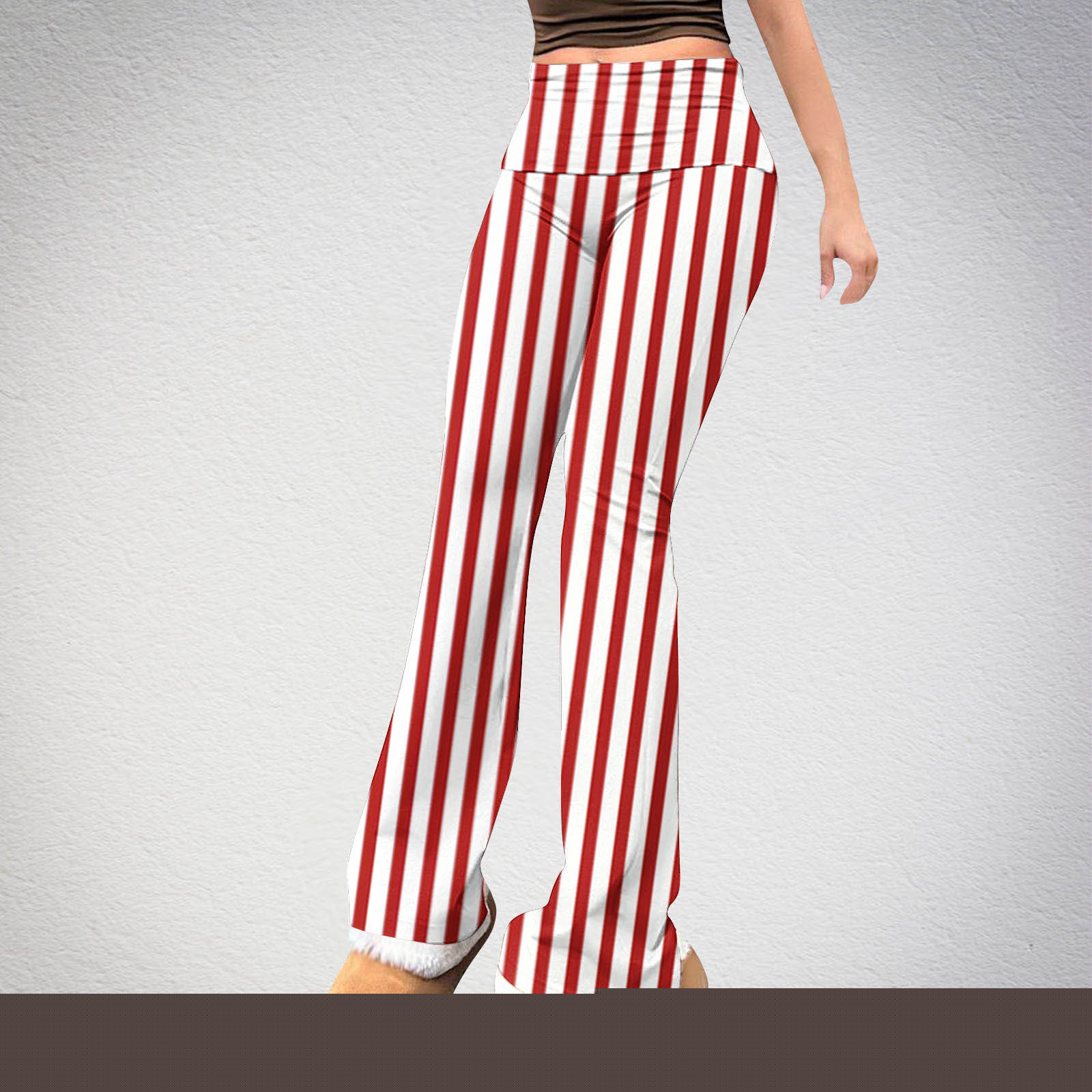 Ailaofu Flare Leggings for Women Low Rise Fold Over Flared Yoga Pants Bootcut Leggings Ladies Comfy Workout Pants