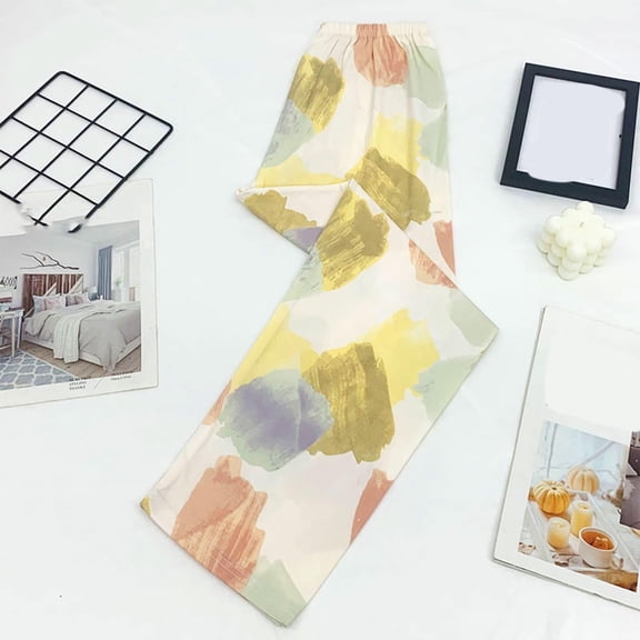 Ailaofu Floral Printed Pajama Pants for Women 2025 Soft Sleep Lounge Pants Loose Elastic Waist Comfy Pjs Bottom