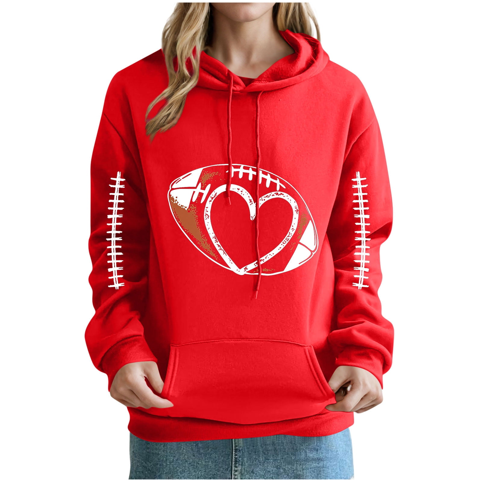 Women’s Oversized Varsity Print Sweatshirt with Soft Inner Fleece main image 1