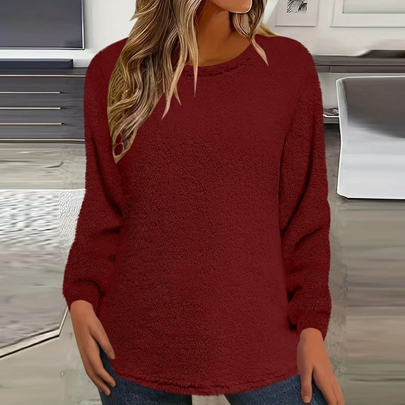 Ailaofu Fuzzy Oversized Sweaters for Women Casual Long Sleeve Chunky Sweater Knit Pullover Jumper Tops Fall Fashion