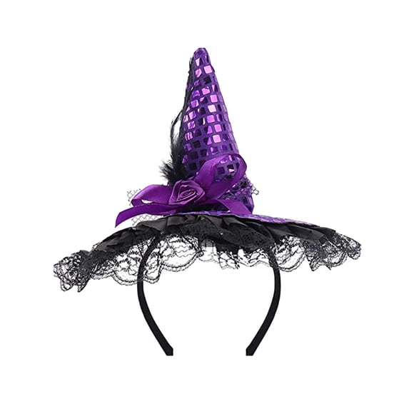 Ailaofu Halloween Witch Hat Headband For Costume Dress Accessories Bow Head Bands Party Photography Prop Head Decor