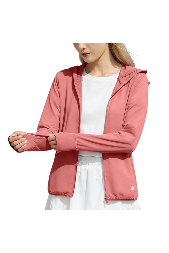 Lightweight Zip Up Hoodie Thin Dry And Breathable Sun Protection Summer Jacket For Women