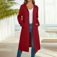 thumbnail image 1 of Ailaofu Long Hoodies for Women Zip Up Trendy Sweatshirts Coats Fall Winter Fashion Light Weight Cardigan Jacket with Pockets, 1 of 6