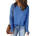 thumbnail image 1 of Ailaofu Long Sleeve Shirts for Women Tunic Tops Thumb Hole Oversized T Shirts Fall Outfits, 1 of 7