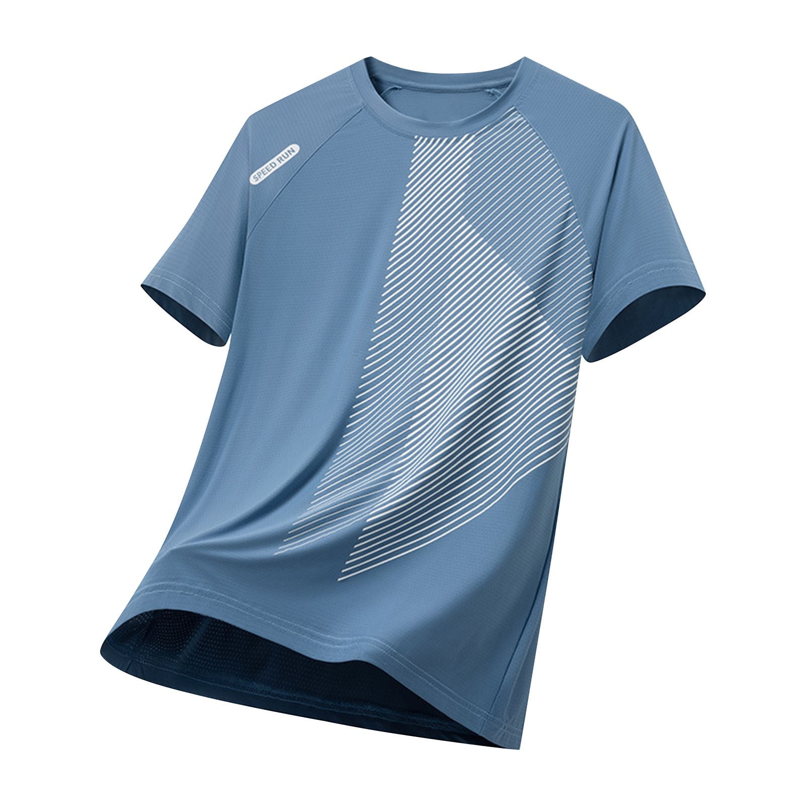 ZVX Men's Quick Dry T-Shirt - Ice Silk Summer Shirt, Lightweight & Breathable With Leaf Pattern