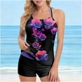 thumbnail image 1 of Ailaofu Modest Tankini Swimsuit for Women - Floral Two Piece Bathing Suit with Adjustable Straps & Removable Padded Cups, Flowy Tank Top with Boyshorts, 1 of 7