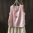 thumbnail image 1 of Ailaofu Natural Linen Sleeveless Tank Tops Basic Summer Casual Crewneck Blouse, 1 of 5