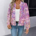 thumbnail image 1 of Ailaofu New Sequin Hoodie for Women, Long Sleeve Loose Fit Casual Jackets Fashion Full Zip Sparkly Coat Relaxed Fit Daily Wear, 1 of 5