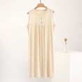 thumbnail image 1 of Ailaofu Nightgowns for Women Short Sleeve Sleep Shirts Pleated Night Dress Crew Neck Night Shirts Soft House Dress, 1 of 5