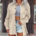 thumbnail image 1 of Ailaofu Oversized Jacket for Women Button Down Shirt Cable Textured Casual Long Sleeve Loose Jacket, 1 of 5