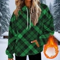 thumbnail image 1 of Ailaofu Plaid Hoodies for Women Oversized Long Sleeve Color Block Buttery Soft Pullover Loose Fit Fall Outfit for All Styles, 1 of 5