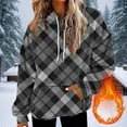thumbnail image 1 of Ailaofu Plaid Hoodies for Women Oversized Long Sleeve Color Block Buttery Soft Pullover Loose Fit Fall Outfit for All Styles, 1 of 5