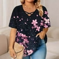 thumbnail image 1 of Ailaofu Plus Size Tops for Women Short Sleeve Tees V Neck Tunics Solid Color Blouse T Shirts, 1 of 5