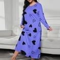 thumbnail image 1 of Ailaofu Plus Size Womens Night Gowns for Sleeping Long Sleeve Sleep Shirts Loose Comfy Pajama Dress Nightgown, 1 of 3