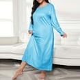 thumbnail image 1 of Ailaofu Plus Size Womens Night Gowns for Sleeping Long Sleeve Sleep Shirts Loose Comfy Pajama Dress Nightgown, 1 of 4