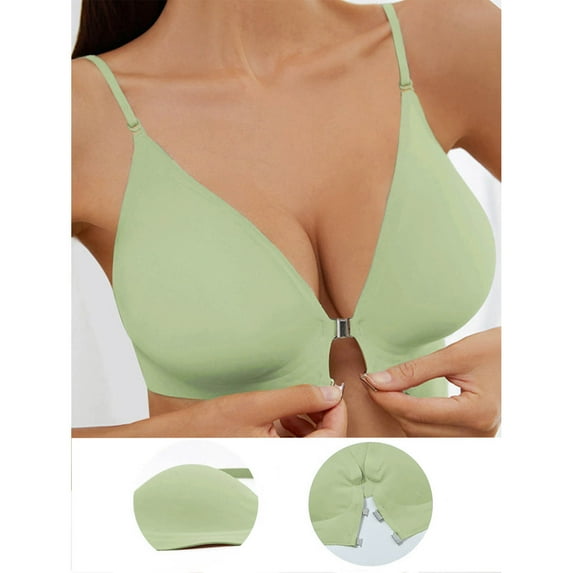 Ailaofu Racerback Bras with Metal Magnetic Front Closure Wireless for Women No Underwire Seamless Supportive Bralettes