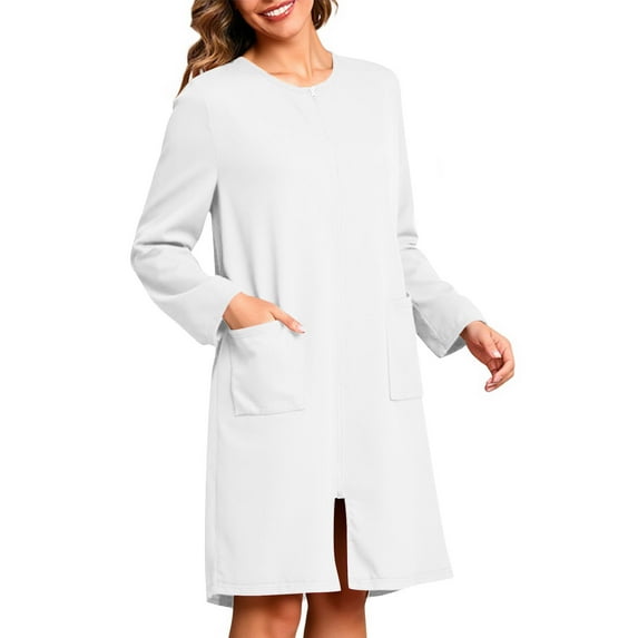Ailaofu Robes for Women Bathrobe Lightweight Knee Length Housecoat with Pockets Nightgown