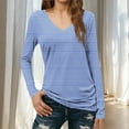 thumbnail image 1 of Ailaofu Spring Summer Tops for Women Trendy V Neck Long Sleeve Shirts 2026 Basic T Shirts Loose Tee Clothes Casual Outfits, 1 of 7