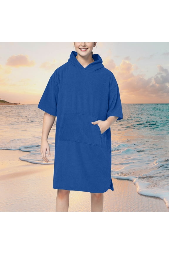 Surf Poncho Men & Women Towel Poncho Adult with Hood, Thick Quick Dry Changing Poncho Towel, Microfiber Wearable Cover Up for Surfing Beach Swim - Absorbent Changing Towel