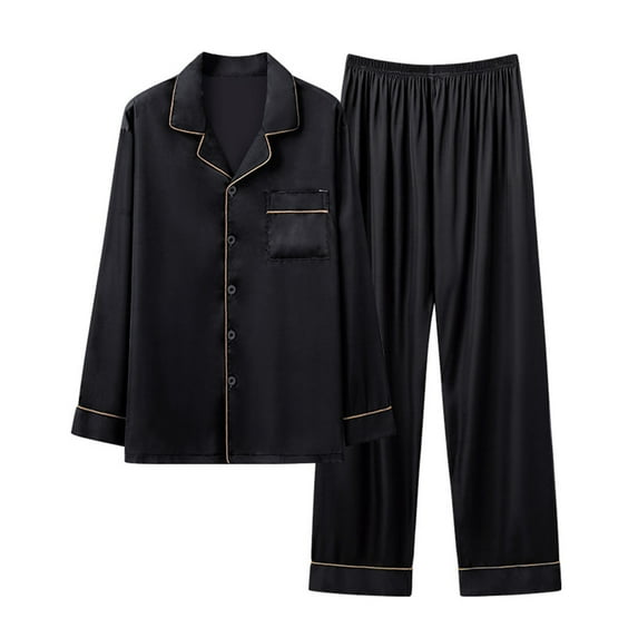 Ailaofu Unisex Pajama Sets Button Down Long Sleeve Sleepwear Loose Pjs Bottom Long Pants Comfy Loungewear with Pockets