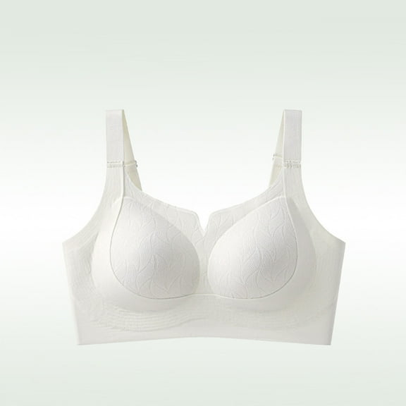 Ailaofu Wireless Bras for Women Deep V Neck No Underwire Push Up Bra Smoothing Full Coverage High Supports Bralette for Everyday